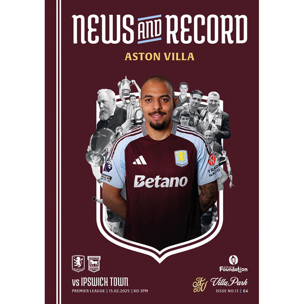 Aston Villa vs Ipswich Town Matchday Football Programmes