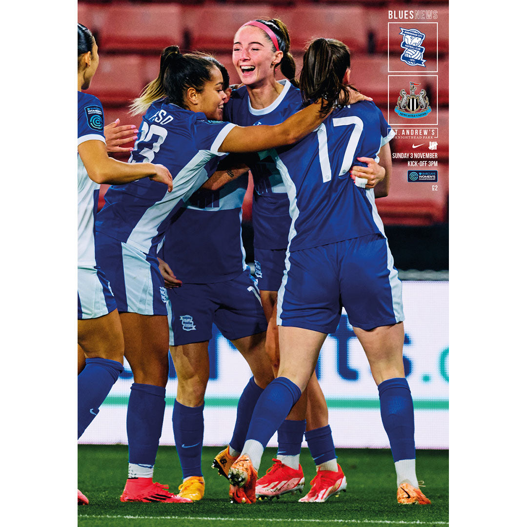 Birmingham City Women vs Newcastle United Women football programmes