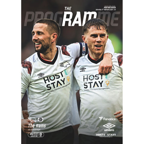 Derby County v Stevenage football programmes