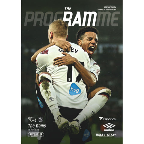 Derby County v Port Vale football programmes