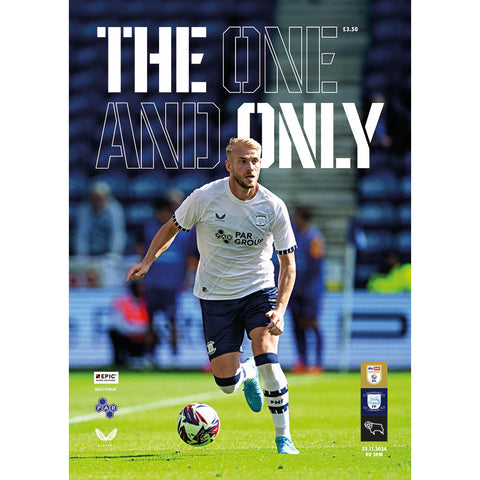 Preston North End v Derby County football programmes