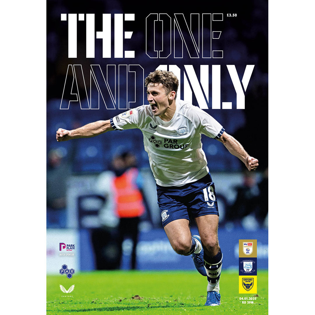 Preston North End v Oxford United football programmes