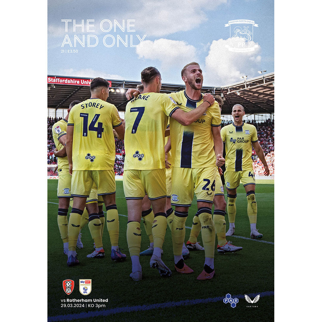 Preston North End vs Rotherham United football programmes