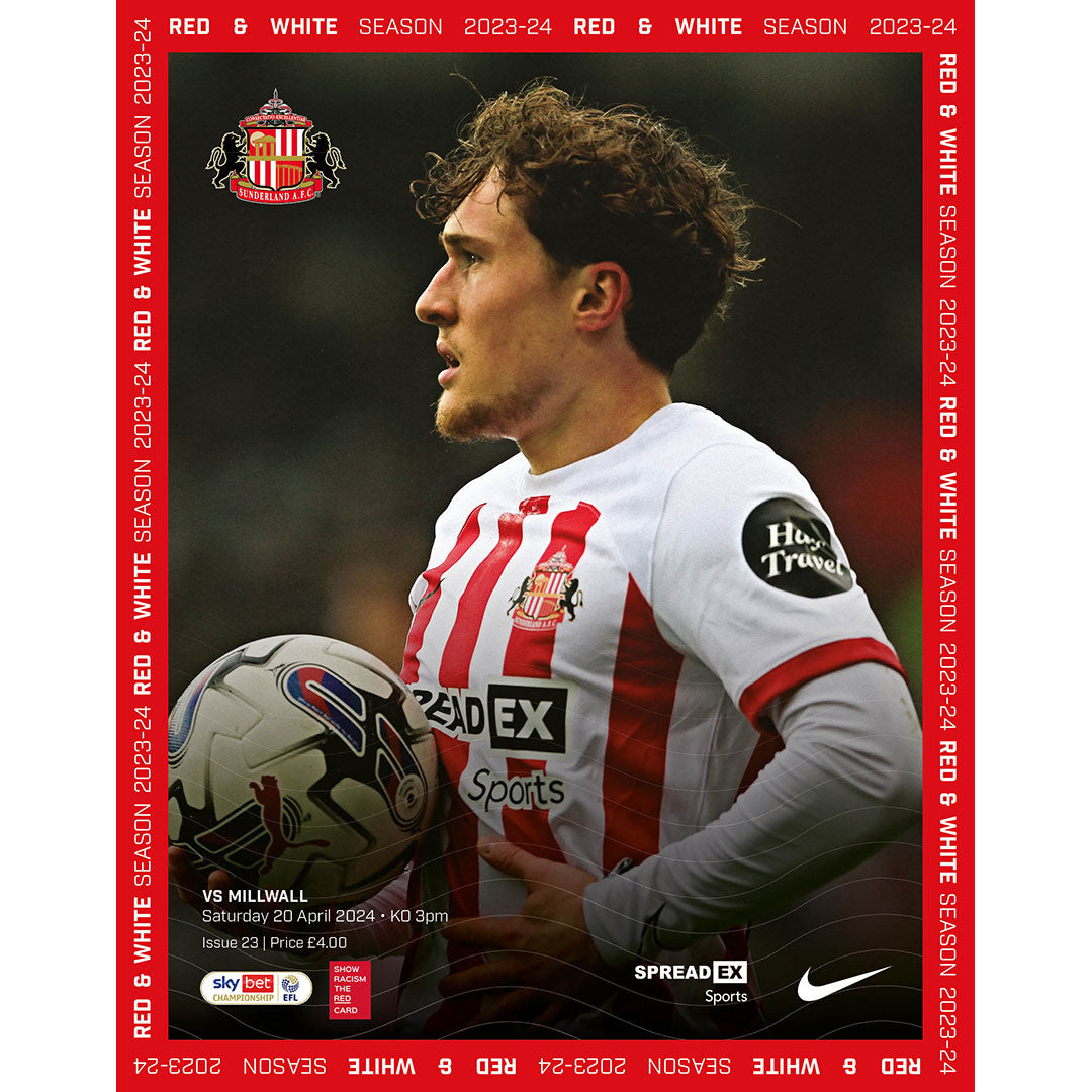 Sunderland v Millwall football programmes