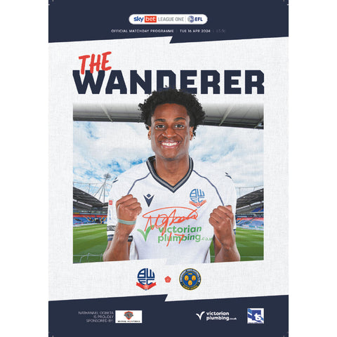 Bolton Wanderers v Shrewsbury Town football programme