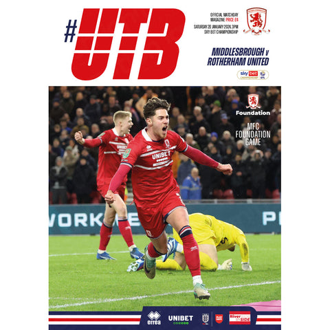 Middlesbrough v Rotherham United football programmes