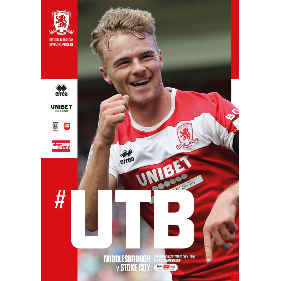 Middlesbrough v Stoke City football programmes