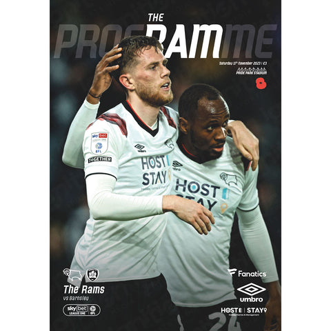 Derby County v Barnsley football programme