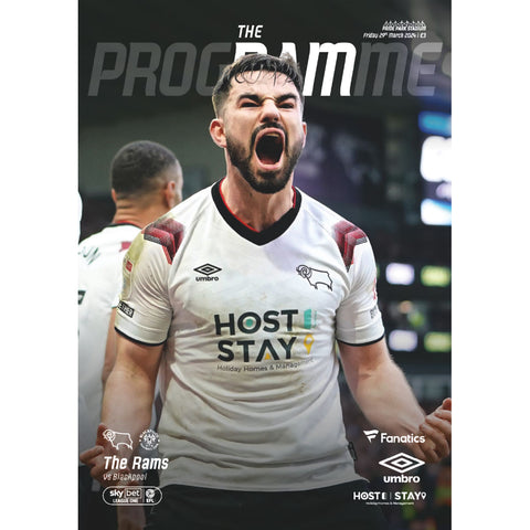 Derby County v Blackpool football programme