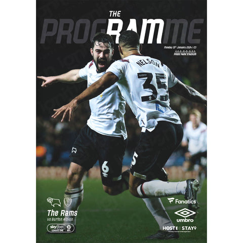 Derby County v Burton Albion football programme