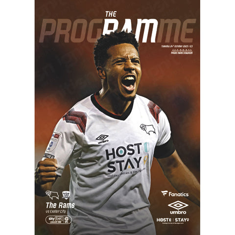 Derby County v Exeter City football programmes