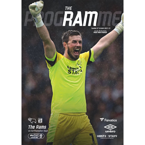 Derby County v Northampton Town football programmes