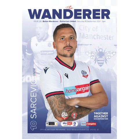 Bolton Wanderers vs Rotherham United football programmes

