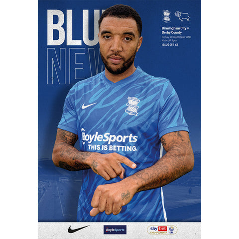 Birmingham City vs Derby County football programmes