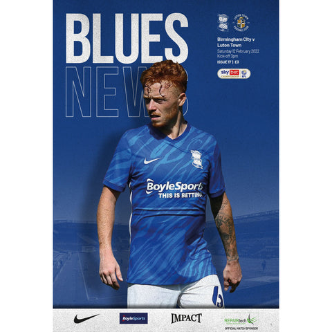 Birmingham City vs Luton Town football programmes