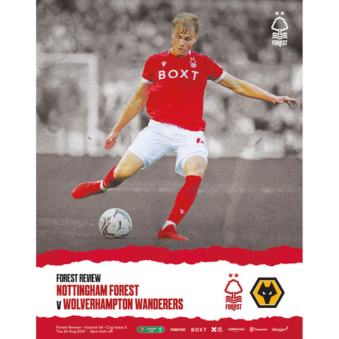 Nottingham Forest vs Wolves (League Cup) football prorammes