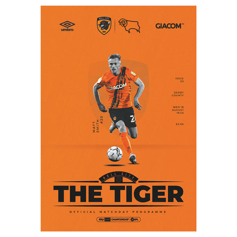 Hull City vs Derby County football programmes
