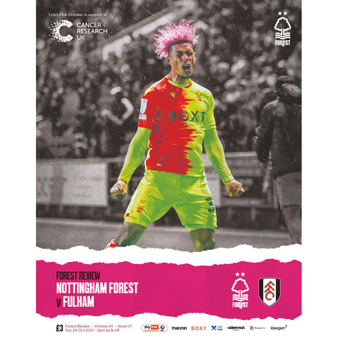 Nottingham Forest vs Fulham football programmes