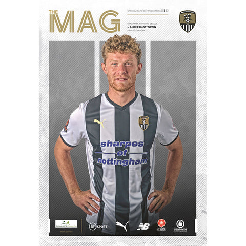 Notts County vs Aldershot football programmes
