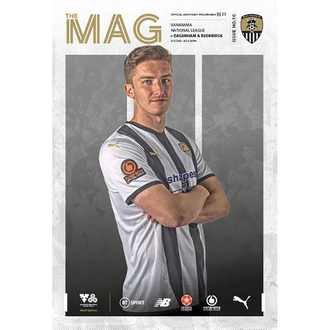 Notts County vs Dagenham & Redbridge football programmes