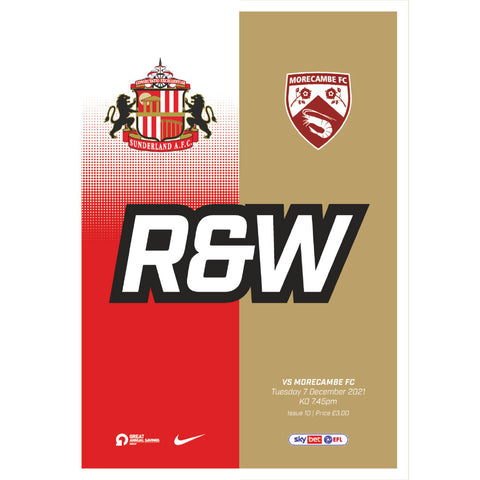 Sunderland vs Morecambe football programmes