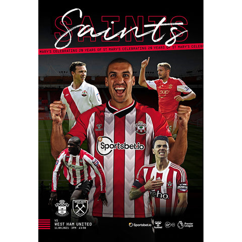 Southampton vs West Ham United football programmes