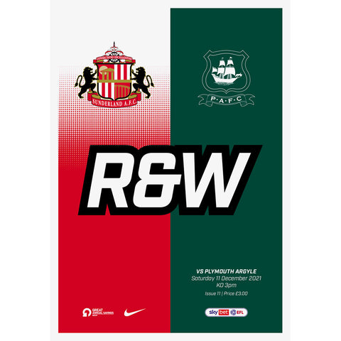 Sunderland vs Plymouth Argyle football programmes