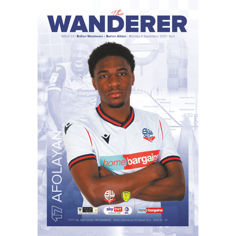 Bolton Wanderers vs Burton Albion football programmes