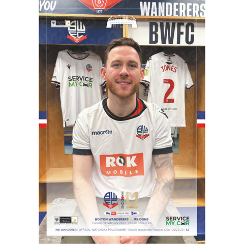 Bolton Wanderers vs MK Dons football programmes