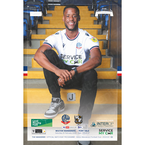 Bolton Wanderers vs Port Vale football programme