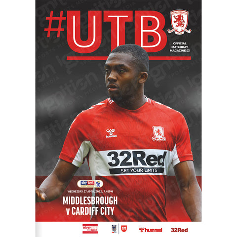 Middlesbrough vs Cardiff City football programmes