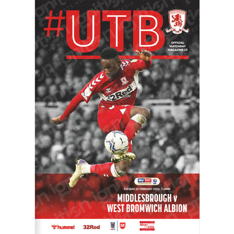 Middlesbrough vs West Bromwich Albion football programmes
