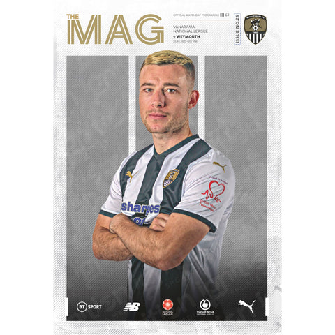 Notts County vs Weymouth football programmes